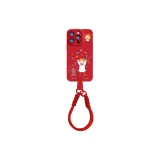 (China Red) Red Short Cord-Smile Girl