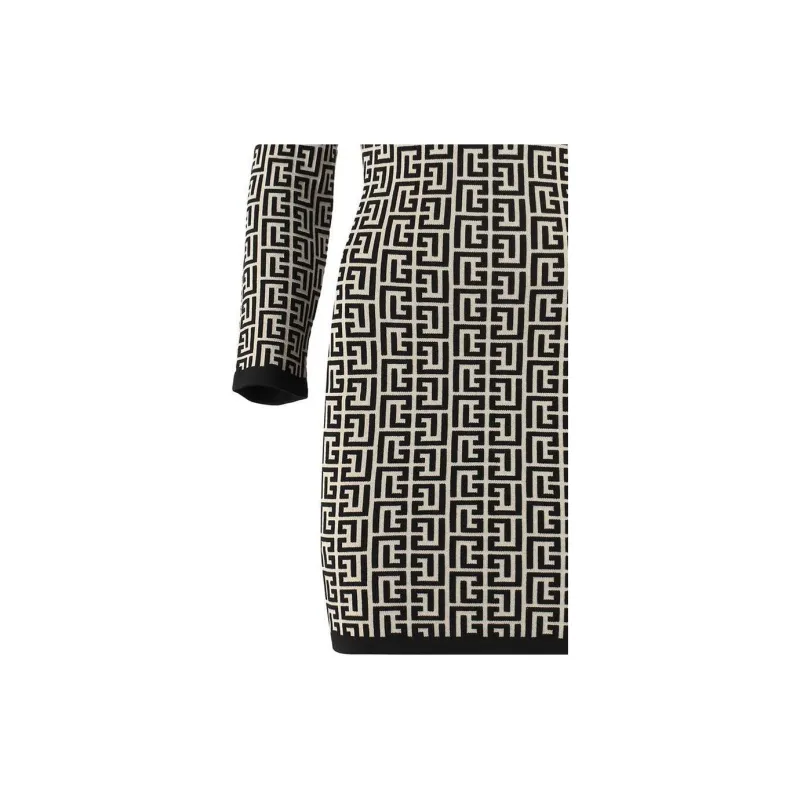 BALMAIN All-Over Monogram Printed Mini Dress-5