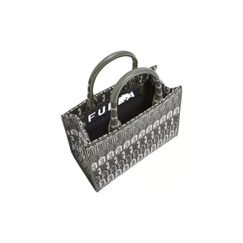 Furla Opportunity Fabric Tote Bag Shopping Bag Shoulder Bag Crossbody Bag Handbag Small Size Women's Cactus Green-3