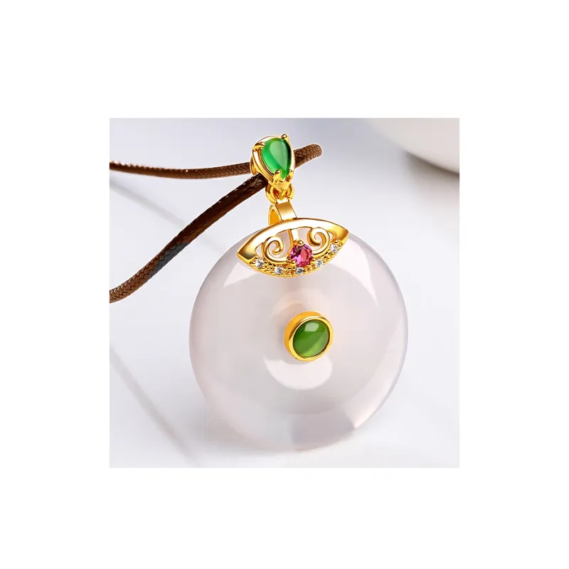Oriental Jade Chalcedony Necklaces Unisex-1