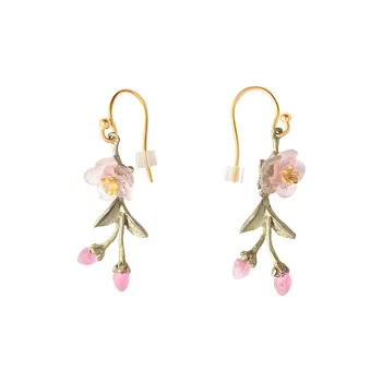 Michael Michaud Bronze Glass Gold-Plated Earrings Women's Gold