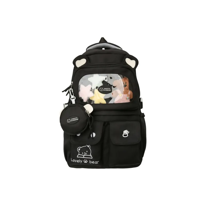 GOBLIN SHARKS 1759 Nylon Backpack Large Size Unisex Khaki/Red Blue/Black-15