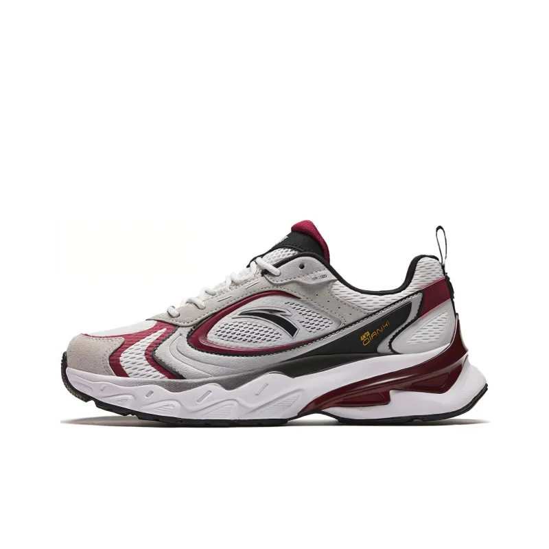 Anta Millennium 7 Cushioning Wear Resistant Low Top Casual Shoes Men's White Black Red-0
