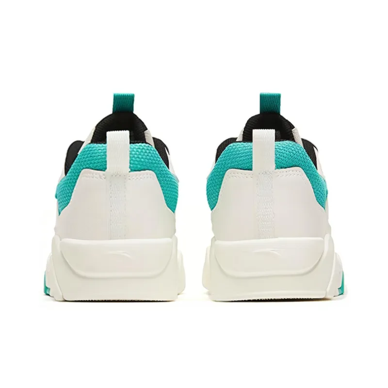 Anta Flame 3.0 Slip Resistant Cushioning Low Top Skateboard Shoes Men's White Green-3