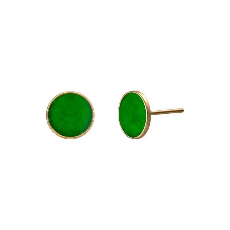 Princess Cui Ice Glutinous Jadeite Stud Earrings Women's-0