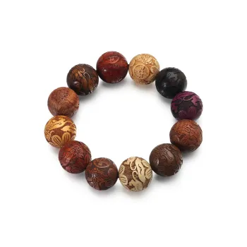ZHOUDIWANG Golden Sandalwood Bracelets Unisex