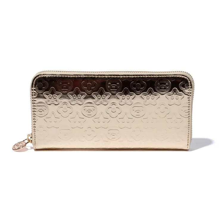 BABY MILO STORE BY A BATHING APE Artificial Leather Wallet Unisex Gold/Silver-0