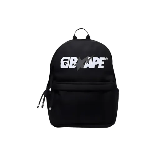 A BATHING APE Polyester Backpack Unisex Black