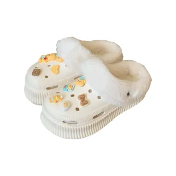 Thin Strips Home Slippers Women's, Cream White