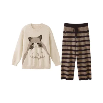 JINGYUN Pajama Set Winter Women's Pear White