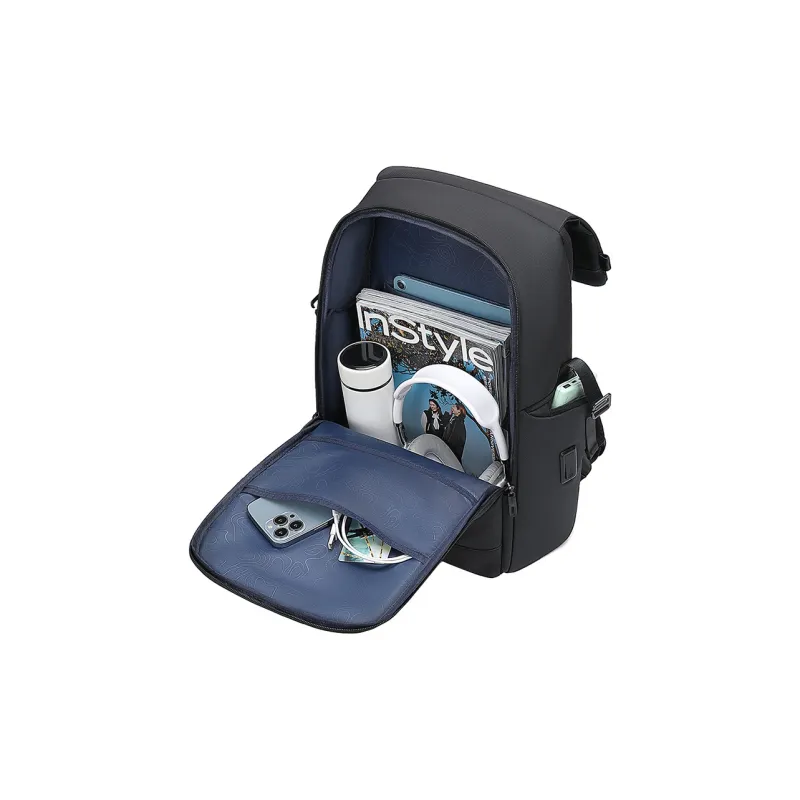 GOLF Fabric Backpack Regular Men's Black Khaki With Black-3