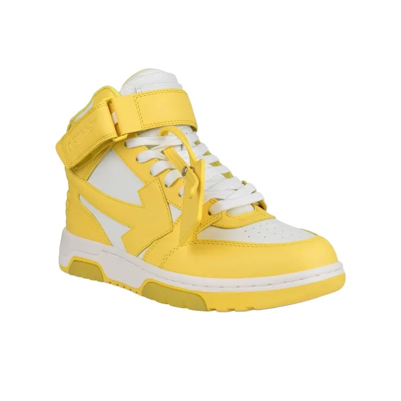 OFF WHITE High Top Skateboard Shoes Men's Yellow-2