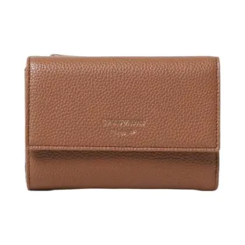 EMPORIO ARMANI Grain Synthetic Leather Wallet Women's Brown