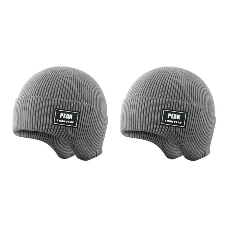PEAK Polyester Beanies Unisex Black/Gray-8