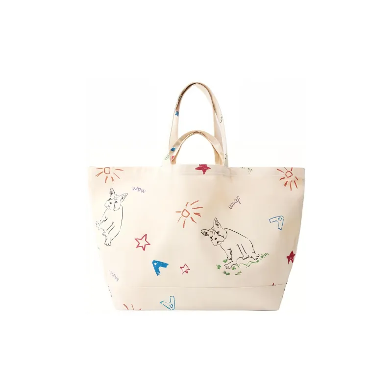 ZARA Cotton Tote Bag Shopping Bag Handbag Large Size Women's Raw White-0