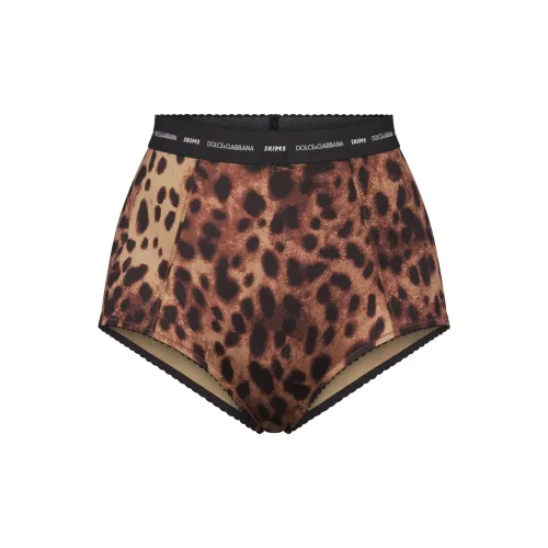 Skims X Dolce&Gabbana Stretch Satin High Waisted Brief Leopard