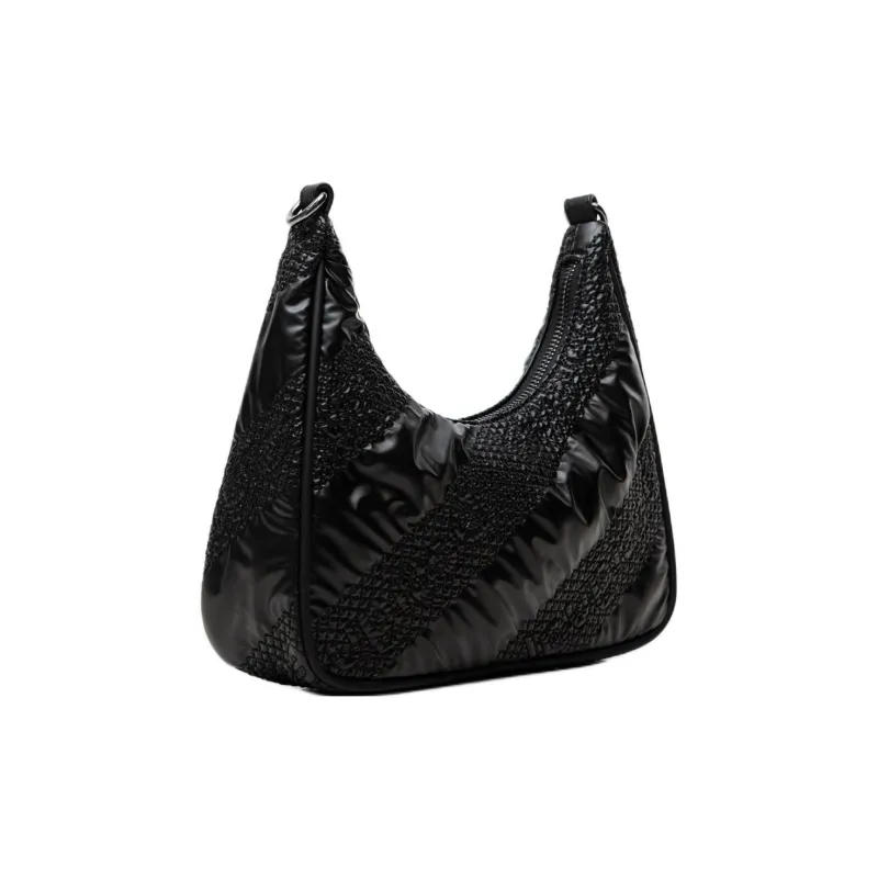Desigual PU Crescent Bag, Crossbody Bag, Shoulder Bag Regular Women's Black-2