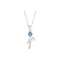 Plain Chain+Pendant+Crystal Diamond Blue+Letter R