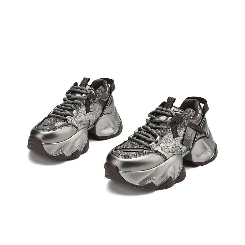 DAPHNE Warm Cushioning Height Increasing Wear-Resistant Lightweight Slip-Resistant Low-Top Chunky Sneakers Women's-5