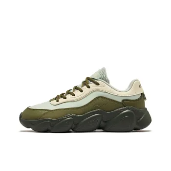 Erke Sweetheart 2 Leather Non-slip Lightweight Low-Top Chunky Sneakers Men's Green