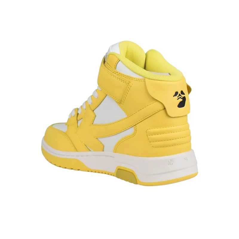 OFF WHITE High Top Skateboard Shoes Men's Yellow-3