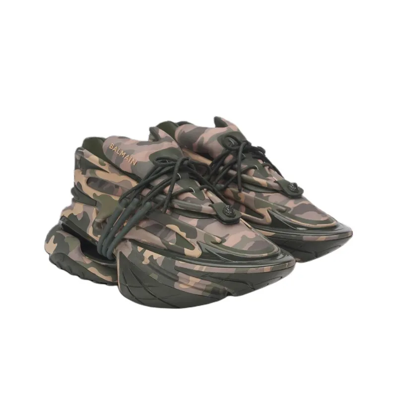 BALMAIN Unicorn Low Camouflage Print Trainers-2