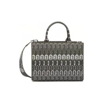 Furla Opportunity Fabric Tote Bag Shopping Bag Shoulder Bag Crossbody Bag Handbag Small Size Women's Cactus Green