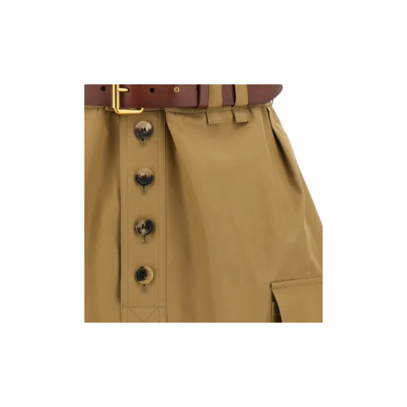 SAINT LAURENT Cassandre Skirt 'Beige Fonce'-3