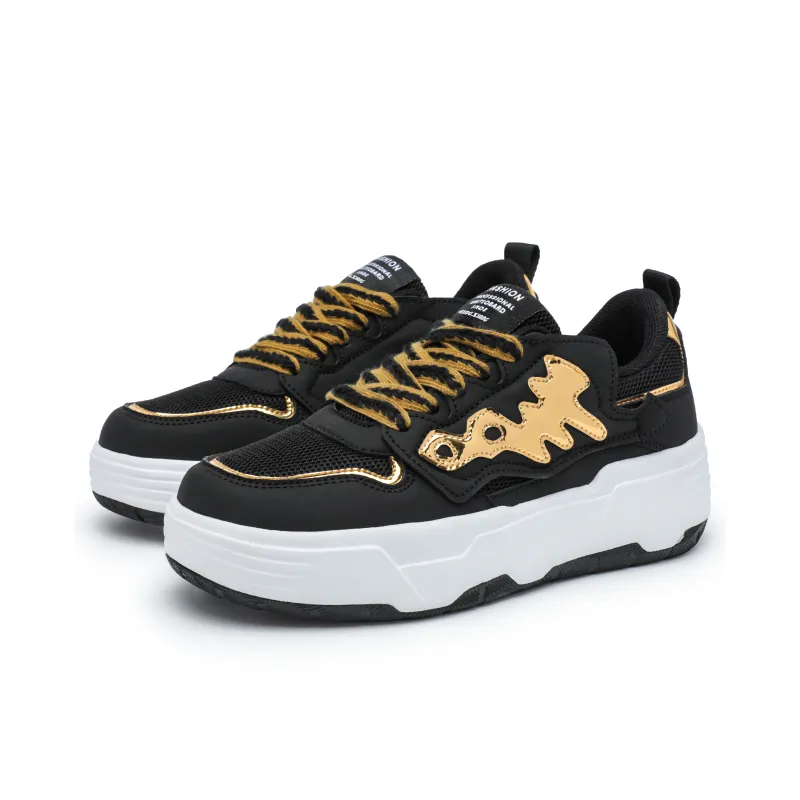 Singing Wear-Resistant Lightweight Height Increasing Low-Top Skateboard Shoes Unisex-17