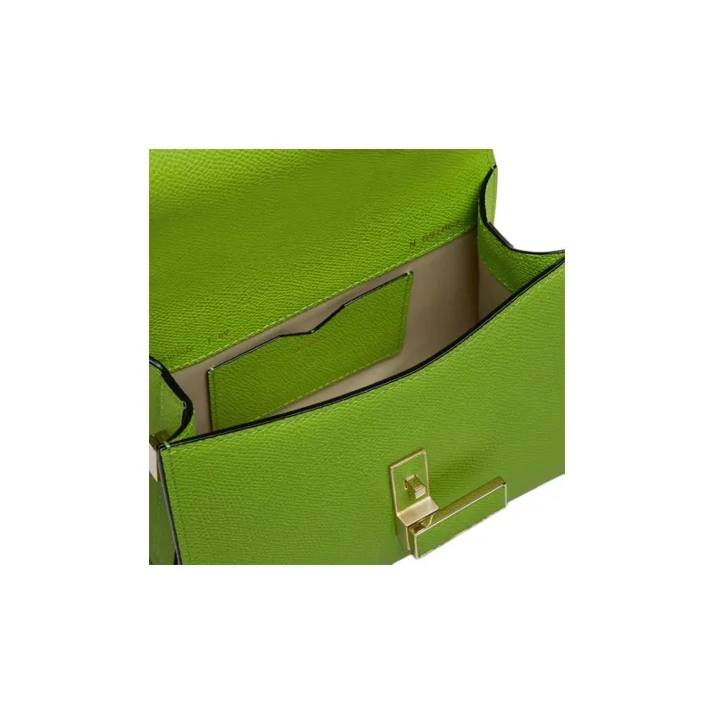 Valextra Calfskin Shoulder Bag Crossbody Bag Handbag Women's Apple Green-3