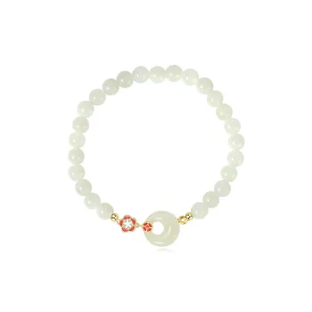 WEITIANXUAN Hetian Jade Bracelets White Jade/Pale Greenish White Jade Unisex