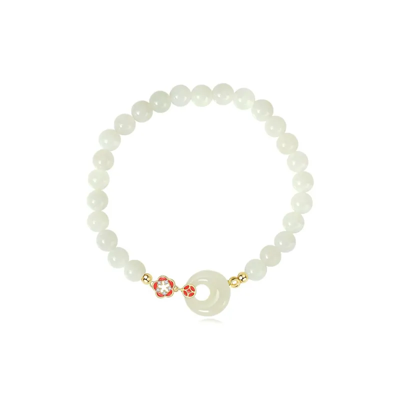 WEITIANXUAN Hetian Jade Bracelets White Jade/Pale Greenish White Jade Unisex-0