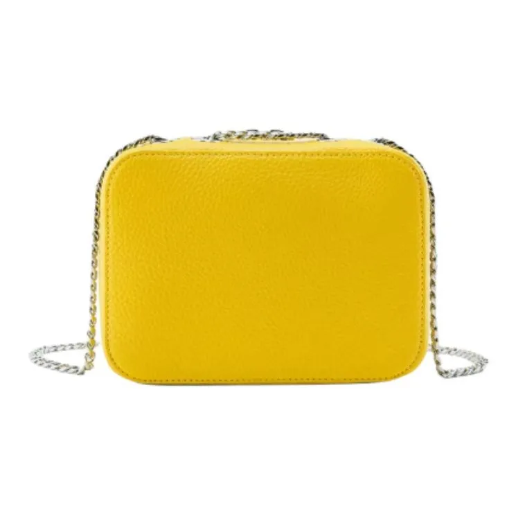 LACOSTE Cow Leather Shoulder Bag Crossbody Bag Small Size Women's Deep Yellow-1