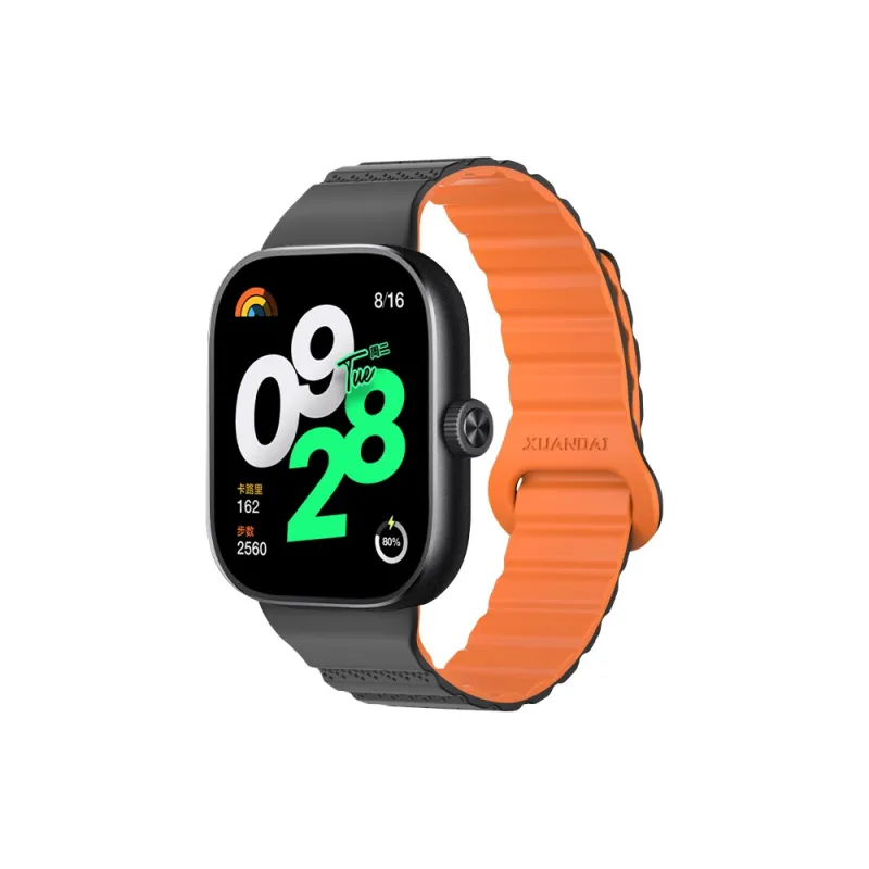 IBOANN Watch Band Red Beige Compatibility Silicone Material-17
