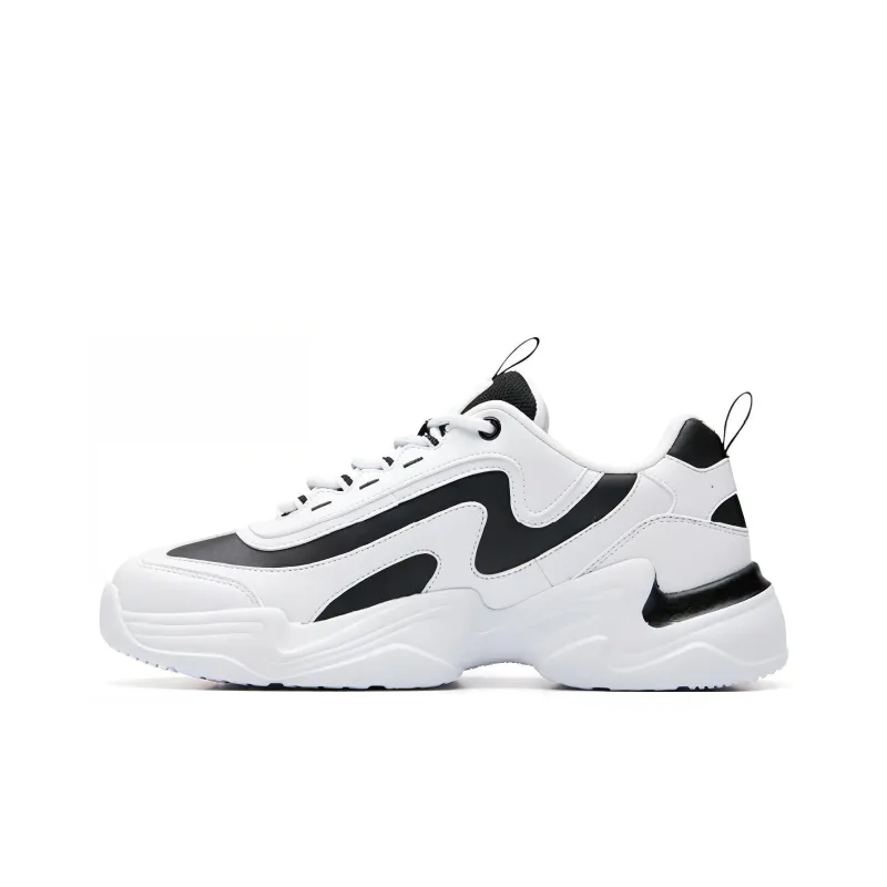 Anta Cushioned Slip Resistant Low Top Chunky Sneakers Men's White Black-0