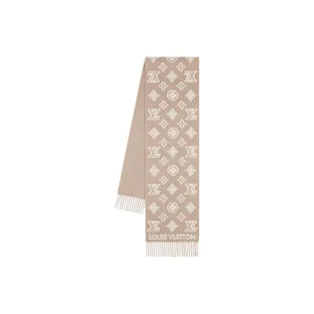 LOUIS VUITTON Cashmere Knit Scarves Women's Light Brown