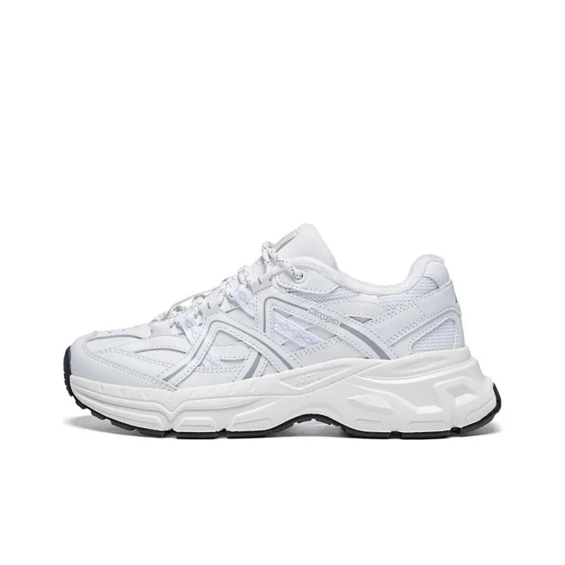 Kappa Anti Slip Wear Resistant Low Top Chunky Sneakers Unisex White Gray-0