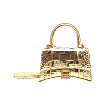 Balenciaga Hourglass Cow Leather Shopping Bag Handbag Extra Small Women's Gold