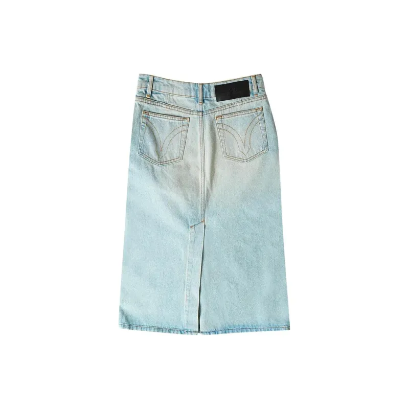 AMIPARIS Denim Pencil Skirt 'Blue'-1