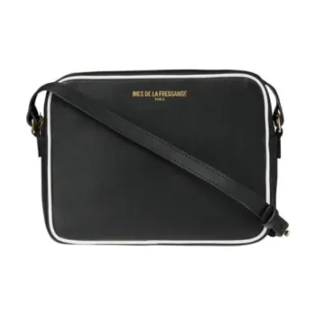 INES DE LA FRESSANGE Calfskin Shoulder Bag Women's Black