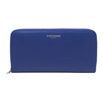 J&M Leather Wallet Women's Sapphire Blue