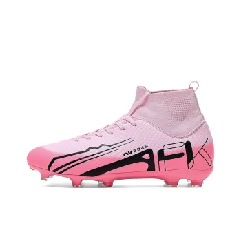 Wooden Rabbit Soccer Shoes Unisex Mid Top Pink/Beige/Black