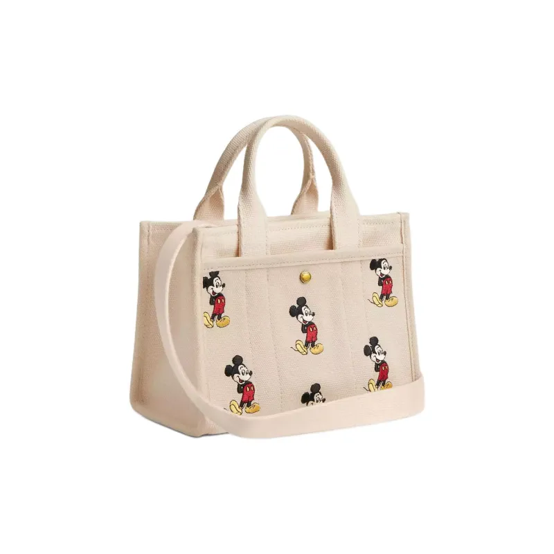 COACH Disney Collaboration Canvas Bag, Tote Bag, Shopping Bag, One Shoulder Crossbody, Handbag Trumpets Women's Ivory-1