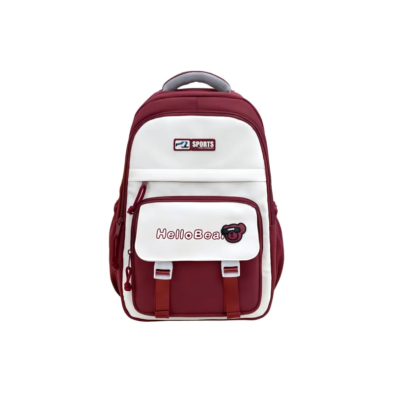 Yalu Nylon Backpack Unisex Black/Burgundy/Purple/Orange/Khaki/Lake Blue-2