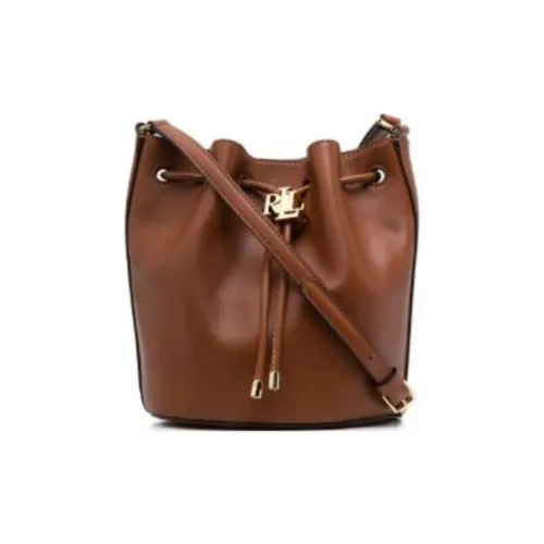 Polo Ralph Lauren Calfskin Bucket Bags Shoulder Bags Women's Brown Yellow