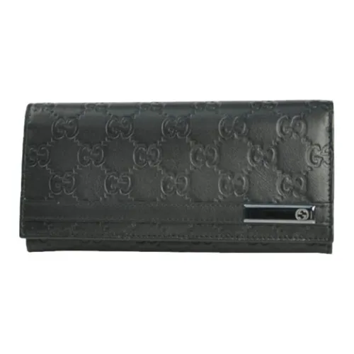 GUCCI Leather Wallet Women's Black