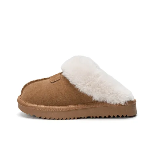 EXULL Q Quiet Abrasion Resistant Antibacterial Wrap toe Slippers Women's Camel