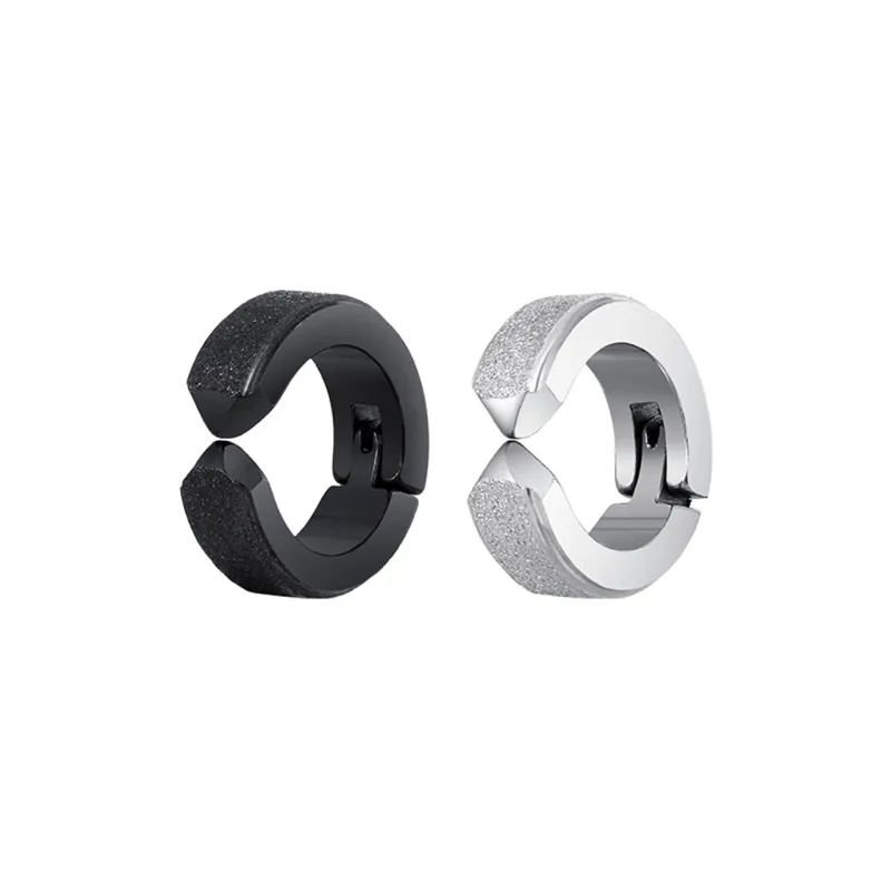 MISS XIA JWY Titanium Steel Clip On Earrings Men's-12