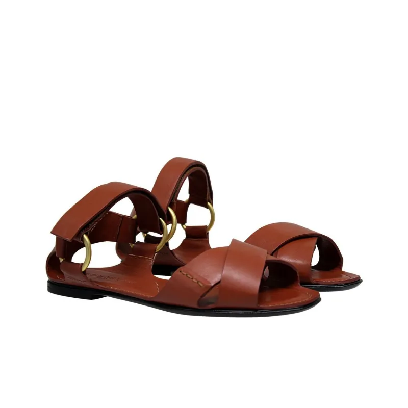INES DE LA FRESSANGE One Strap Sandals Women's Brown-2