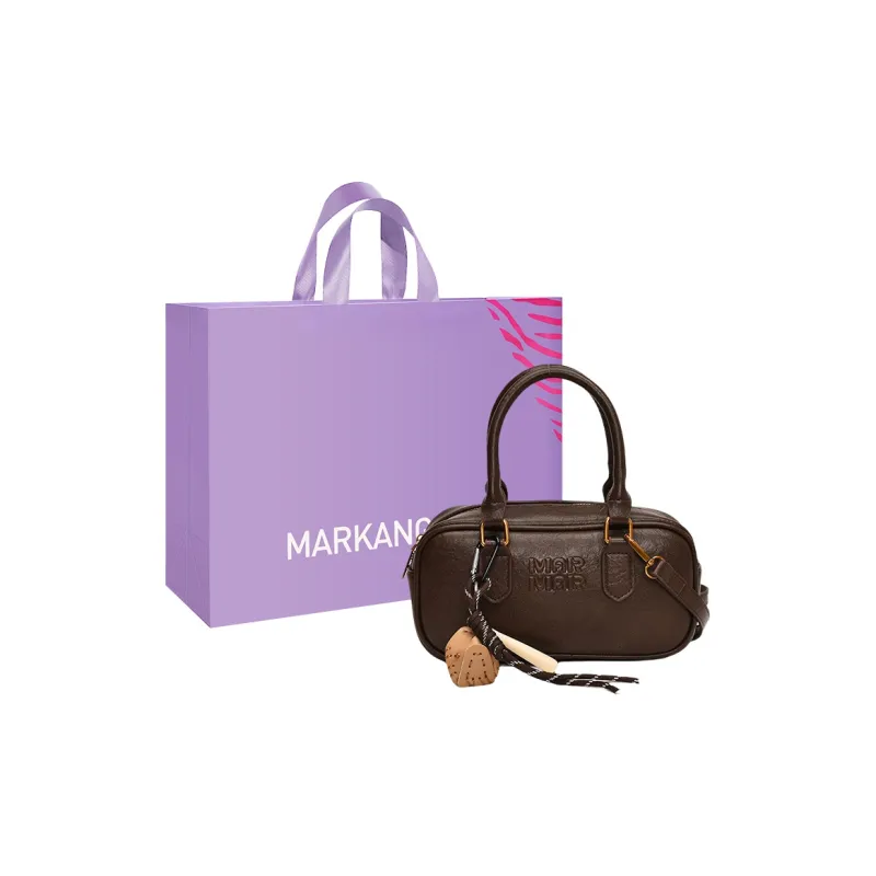 MARKANGARO Synthetic Leather Shoulder Bag Crossbody Bag Handbag Regular Women's Obsidian Black/Nutty Brown/Almond Brown-8